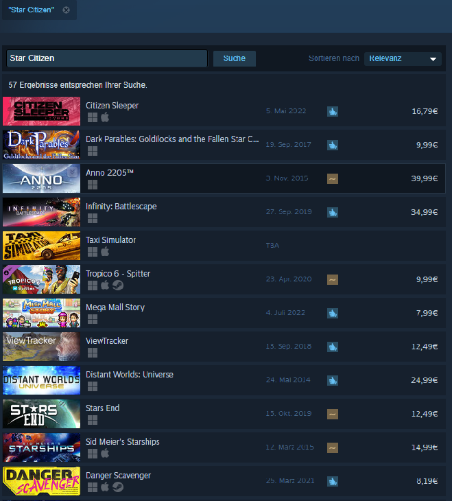 Gibt es Star-Citizen auf Steam?